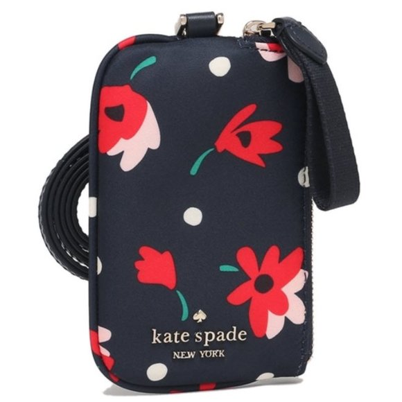 Kate Spade Chelsea Whimsy Floral Card Case ID Wallet Lanyard wallet wristlet